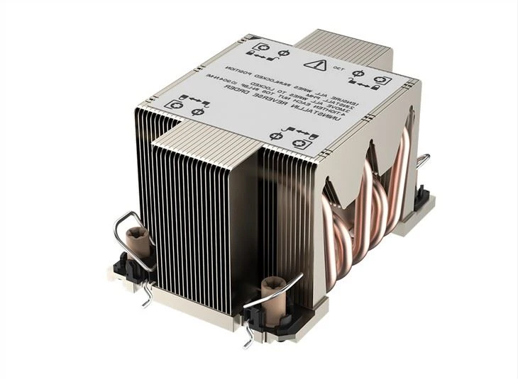 אלומיניום רוכסן סנפיר Heat Pipe 2u שרת מעבד קירור קירור עבור LGA4189